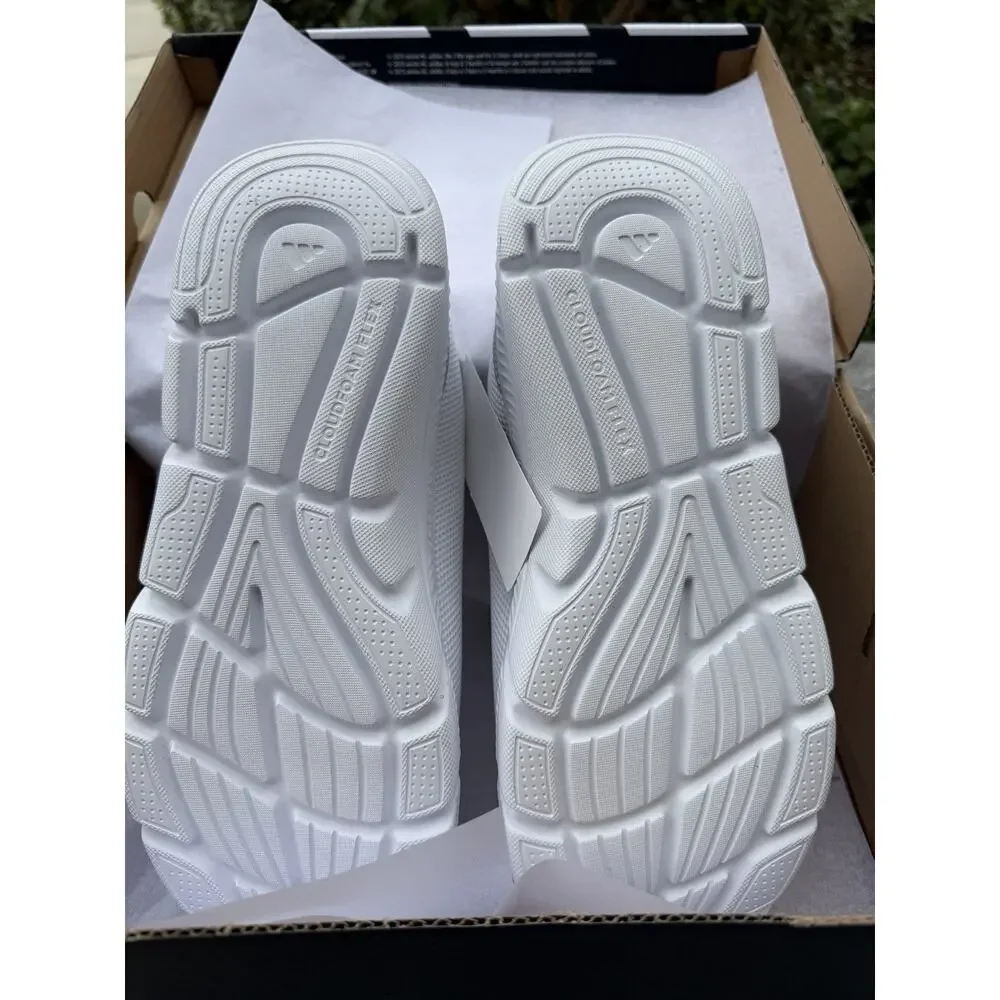 ADIDAS Cloudfoam Flex Laces Shoes Sneaker Women's Sz 10 White Wide Fit Width NWT